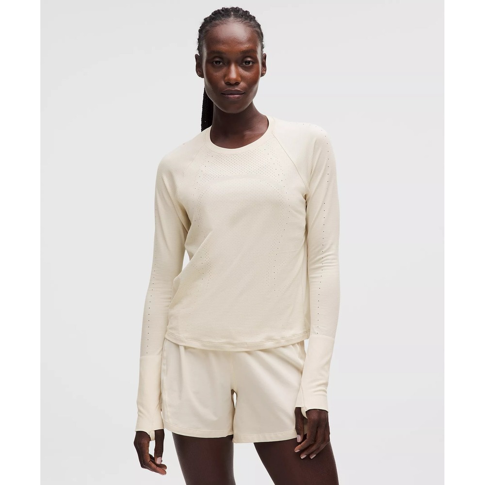 Lululemon-Swiftly Mesh-Back Long-Sleeve Shirt-Light Ivory